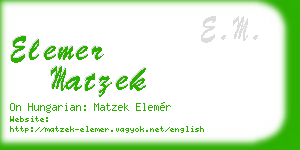 elemer matzek business card