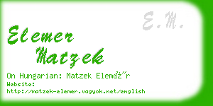 elemer matzek business card